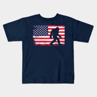 Bigfoot American Flag Kids T-Shirt